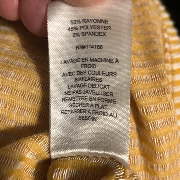 Like new yellow and white striped top - Picture 5 of 6